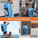 Femuar Laundry Bag Backpack Durable Laundry Bag with Shoulder Straps and Mesh Pockets Portable Laundry Dirty Clothes Hamper Bag for College Dorm (Blue) by CozyNest Decor