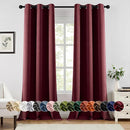 MIULEE Burgundy Red Blackout Curtains for Bedroom Living Room 96 Inches Long 2 Panels, Thermal Insulated Room Darkening Drapes Solid Grommet Top Noise Reduction Christmas Window Treatments 40x96 Inch by TinyTreasures Baby Boutique