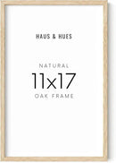 HAUS AND HUES 11x17 Picture Frame - 11 X 17 Frame Wood Picture Frames, 11x17 Poster Frame Wooden Picture Frames, 17x11 Picture Frame Wooden Frames, Frame 11x17 Natural Wood Frame (Beige Oak Frame) by CozyNest Decor