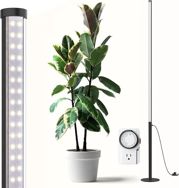Barrina T10 Pro Standing Grow Light with Timer, 42W, 5000K, Full Spectrum Vertical Tall Grow Lights for Indoor Plants, Wide Coverage, 4FT to 5.6FT Height with Foot Switch, for Flower and Tall Plants