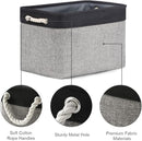 TheWarmHome Storage Basket for Organizing - 16x12x12 inch Cube Storage bin 3 Pack Fabric Storage Cubes, Collapsible Storage Box for Organizer Cloth Gift Toy Closet (Black & Grey) by TinyTreasures Baby Boutique