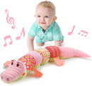 LIGHTDESIRE Baby Toys Musical Crocodile,Infant Toys Stuffed Animals Toy with Ruler Design and Ring Bell,Baby Teething Toy for Tummy Time Newborn Boys Girls 0 3 6 12 Months(Pink) by TinyTreasures Baby Boutique