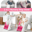 Easy Storage Potty Training Seat with Ladder, Adjustable Step and Toilet Seat Height, Easy-Grip Handles for Climbing, Foldable Portable Toddler Toilet Trainer, Perfect for Small Bathrooms by TinyTreasures Baby Boutique