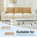 Large Backrest Cushion Covers Super Stretch Backrest Covers for 3 Cushion Couch Sofa, Couch Back Cushion Covers Featuring with Chenille Yarn (Softer Version, 3PC, Khaki) by CozyNest Decor