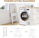 APEXCHASER Drying Rack for Clothing Foldable, Metal Laundry Rack Collapsible, Ultra Thin Gullwing Clothes Airer with Adjustable Height for Towel Baby Clothes Indoor Outdoor Laundry Room, White by TinyTreasures Baby Boutique
