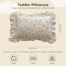 BuLuTu Cotton Muslin Kids Toddler Pillowcase with Ruffles, Chic Shabby Floral Pillow Cases, Girls Pillow Covers Fit 12"x16"/13"x18"/14"x19" Kids Pillow, Envelope Closure, Primrose Pattern, 1 Pack by TinyTreasures Baby Boutique