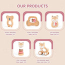 Freniland Wooden Montessori Toys, 5-Piece Wooden Baby Toys, Koala Wooden Baby Rattle, Fox Stacking Ring Baby Toys, Little Fox Wooden Baby Push and Pull Toys,Newborn Baby Gift Sets for Boys and Girls by TinyTreasures Baby Boutique