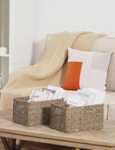 StorageWorks Wicker Storage Basket for Organizing, Medium Seagrass Storage Baskets with Built-in Handles for Pantry, Shelves,2-Pack by CozyNest Decor