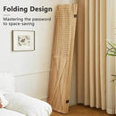 4 Panel Pegboard Wood Room Divider, 5.6Ft Pegboard Display Folding Privacy Screens, Peg Board Display Freestanding for Trade Show Craft Show Home Wall Organizer, Light Brown by CozyNest Decor
