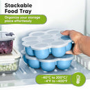 KeaBabies Silicone Food Freezer Trays with Lid, 2oz x 10 Pods Baby Food Storage Containers, Easy Puree Meal Prep, Breast Milk Silicone Freezer Molds, Dishwasher, Microwave Safe, BPA-Free (Misty Blue) by TinyTreasures Baby Boutique