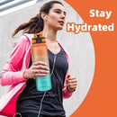 OLDLEY 32 oz Water Bottle, Motivational Water Bottle with Time Marker, Sports Water Bottle With Strap, Leakproof & BPA Free Large Water Bottles for School, Gym, Travel, Outdoor, Tritan,Orange&Green by CozyNest Decor