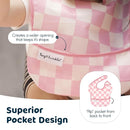 Tiny Twinkle Mess Proof Baby Bibs for Eating - Waterproof, Wipeable Bibs - Toddler Bibs - Travel Friendly - PFAS, PVC, BPA, Phthalate Free - Baby Food Bibs(3 Pack,Checkers Girl) by TinyTreasures Baby Boutique