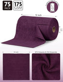 Fantasticlean Microfiber Cleaning Cloth Roll -75 Pack, Tear Away Microfiber Towels, 12" x 12", Reusable, Washable, Scratch Free, Ultra Absorbent Dish Rags for Car, Home, Garage or Shop (Dark Purple) by CozyNest Decor