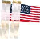 24 Pack 12x18 Inch American Flags For outside, US Flags with Kid-Safe Spear Top, Pluggable ground Multi-Purpose wood Flagpole , Patriotic Decorations, Memorial Day, 4th of July decorations,Independence Day Patriotic Holiday Yard Garden Flags by GreenHaven Gardens
