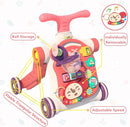 QDRAGON 5 in 1 Walker for Baby Girl, Baby Push Walkers, Assemble as Scooter/Motorbike/Activity Center/Detachable Panel, Walking Toys for Infants 6-12 Months, Red by TinyTreasures Baby Boutique