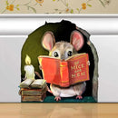 Mouse Reading Book Wall Sticker Decal – Kids Room, Classroom, Home Decor, Bookcase, Book Lover Gift, Children's Bedroom, Nursery, Cute Mouse, MICESTERPIECE by CozyNest Decor
