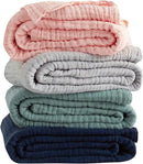 EMME Cotton Throw Blanket for Couch Soft Muslin Blankets 50"x60" Lightweight Breathable Blanket All Season Gauze Blanket, Light Grey by CozyNest Decor