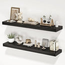 Floating Shelves for Wall, 40" W x 8" D x 1.5" H, Wooden Wall Mounted Display Shelves with Invisible Brackets for Living Room, Bedroom, Bathroom, Kitchen Decor and Storage, Set of 2, Black by CozyNest Decor
