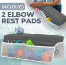 Comfortable Baby Bath Kneeler and Elbow Rest Pad Set – Thick Memory Foam Bath Kneeling Pad with Elbow Support – Baby Bathtub Cushion with Toy Organizer for Bathing Infant or Toddler - Dark Grey by TinyTreasures Baby Boutique