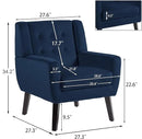 UIXE Accent Chair, Velvet Upholstered Armchair for Living Room, Modern Club Arm Chairs Comfy Single Sofa Button Tufted Bedroom Reading Seat - Royal Blue, Set of 1 by CozyNest Decor