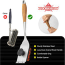 Grill Brush and Scraper, Dual Grip Design,Extra Strong BBQ Cleaner Accessories,Safe Nylon Bristles Barbecue Triple Scrubbers Cleaning Brush for Cast Iron Grates/Porcelain/Charcoal Grill by GreenHaven Gardens