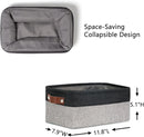 DULLEMELO Small Storage Baskets for Shelves, Small Fabric Collapsible Rectangular Storage Bins for Shelves, Closets, Nursery, Home, Office, Empty Gift Baskets (6-Pack, Black&Gray) by TinyTreasures Baby Boutique