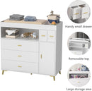 PAKASEPT Changing Table with Drawers, Changing Table Dresser with 5 Drawer & Cabinet by TinyTreasures Baby Boutique