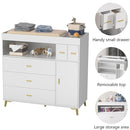 PakaLife Changing Table with Drawers, White Drawer Dresser,Changing Table Dresser with 5 Drawer & Cabinet… by TinyTreasures Baby Boutique
