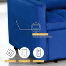 3 in 1 Sleeper Sofa Bed, Futon Sofa Bed for Living Room with Side Pocket, Blue Sleepers Sofas Couch with Pullout Beds, Convertible Love Seat Sleepers couch for Living Room, Bedroom, Small Space by CozyNest Decor