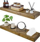 Floating Shelves 3 inch Thick for Wall Set of 2,Solid Pine Wood Wall Mount Shelf for Kitchen Living Room Bedroom Bathroom,8" D x 36" L x 3" H-Distressed Black Walnut by CozyNest Decor