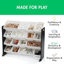 Humble Crew Supersized Toy Storage Organizer with 16 Removable Bins, Espresso/White – Large Toy Storage for Toddlers Ideal for Kids' Rooms, Playrooms, and Nurseries - Modern Toy Bins for Kids by TinyTreasures Baby Boutique
