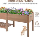 Raised Garden Bed with Legs Outdoor,Elevated Garden Box,Storage Shelf, Protective Liner for Backyard,Patio,Balcony,80x23x30in (Brown) by CozyNest Decor