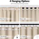 ANRODUO Back Tab Blackout Curtains for Bedroom Living Room, Rod Pocket Pinch Pleated Thermal Insulated Room Darkening Curtains 90 Inches Long 2 Panels, Cream Beige, 52 x 90 Inch by TinyTreasures Baby Boutique