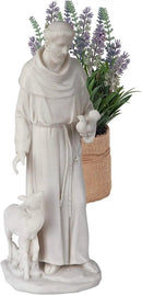 Design Toscano Francis of Assisi, Patron of Animals Religious Statue Figurine, 11 inches tall, Cast Marble Resin, White Finish by GreenHaven Gardens