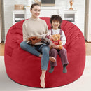 3FT Bean Bag Chair, Comfy Bean Bag Chairs with Memory Foam Filled, Fluffy Beanbag Sofa with Dutch Velvet Cover, Round BeanBag Chairs for Living Room, Playroom - Red by TinyTreasures Baby Boutique
