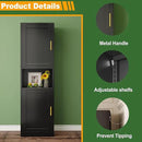 Tall Narrow Storage Cabinet 66.93" H Tall Bathroom Cabinet Metal Pantry Cabinets, 4 Adjustable Shelves for Kitchen, Home Office, Living Room, Dinning Room (16 inches Wide Black) by CozyNest Decor