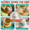Lehoo Castle Pottery Wheel for Kids, Complete Pottery Arts and Crafts for Kids Ages 8-12 with Air Dry Clay Painting Kit Sculpting Tools, Art Supplies for Girls Boy Birthday Gift for Ages 6+ by TinyTreasures Baby Boutique