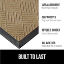 GORILLA GRIP 100% Waterproof All-Season WeatherMax Doormat US Designed Natural Rubber, Stain and Fade Resistant, Low Profile Indoor Outdoor Door Mats, Easy Clean Patio Mat, 17x29, Beige Diamond by CozyNest Decor