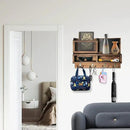 Key Holder for Wall, Mail Organizer Wall Mount with Key Hooks and Wallet Holder, Sunglasses Storage and Dog Leash Hanger, Decorative with 4 Double Hooks and Chalkboard by CozyNest Decor