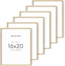 HAUS AND HUES Picture Frame, Beige Oak Wood, 16x20 inches, Set of 6 by CozyNest Decor