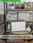 LANGYASHAN Rectangular Storage Bin Collapse Canvas Fabric Cartoon Storage Basket with Handles for Organizing Home Kitchen Boys and Girls Toys Office Closet Shelf Baskets (Black Diamond) by TinyTreasures Baby Boutique