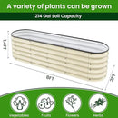 Raised Garden Beds 8 X 2 X 1.4Ft, Galvanized Raised Garden Beds Outdoor Planter Box for Vegetables, Gardening, Flowers, Fruits etc (Ivory) by GreenHaven Gardens