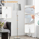 Floor Lamp for Living Room,Adjustable Height Standing Lamp,Dimmable Modern Floor Lamps for Bedroom Office Tall Floor Lights with Pull Chain Bulb Included-Silver Gray Shade by CozyNest Decor