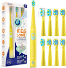 SEAGO Kids Electric Toothbrush, Rechargeable Sonic Soft Bristle Toothbrushes with 8 Brush Heads, DIY Stickers and 5 Modes, Ideal for Kids and Children, Ages 3–12,SG2303(Yellow) by TinyTreasures Baby Boutique