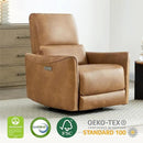 CHITA Power Recliner Chair Swivel Glider, FSC Certified Upholstered Faux Leather Living Room Nursery Reclining Sofa Chair with Lumbar Support, Cognac Brown by CozyNest Decor