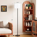 Ambimall Floor Lamp for Living Room with Smart Light Bulb, RGB + Stepless Dimmable Colors Temperature & Brightness(White Shade & Black Pole) by CozyNest Decor