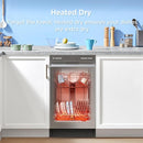 Midea MDF18A1AST Built-in Dishwasher with 8 Place Settings, 6 Washing Programs, Stainless Steel Tub, Heated Dry, Energy Star by TinyTreasures Baby Boutique