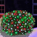 HISHINY Christmas Net Lights Outdoor for Bushes,100LED 5X5ft Connectable Bush Yard Mesh Shrub Net Light Decorations for Party, Holiday, Wedding, Tree,Home Decor(Red White Green) by GreenHaven Gardens