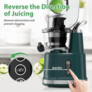 Cold Press Juicer,Aeitto Slow Masticating Juicer with Wide & Dual Feed Chute for Vegetables and Fruits, High Juice Yield, Self Feeding for Juice Extractor, BPA-Free, Dark Green by CozyNest Decor