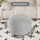 MeMoreCool Round Stuffed Pouf Ottoman Foot Rest, Floor Pouf Foot Stool with Soft Foam Chunk Filling, Small Round Ottoman Footstool Circle Footrest for Living Room, Light Grey by CozyNest Decor
